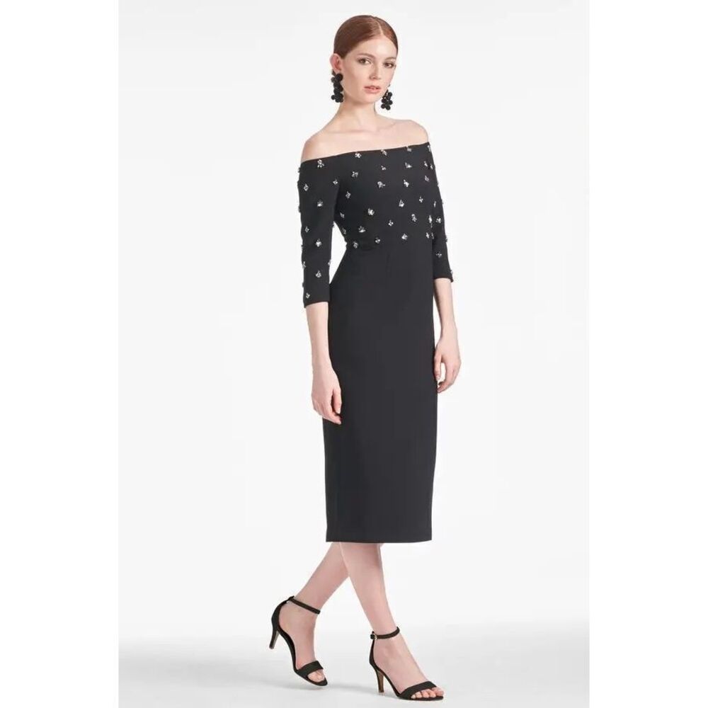 Sachin & Babi‎ NWT Fatima Off-The-Shoulder Midi Dress Size 8 MSRP $695